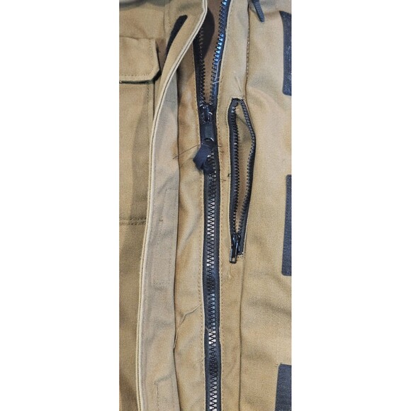 H&M Mens Parka Jacket XL Hooded Winter Coat Brown Faux Fur Lined Heavy Warm - Picture 6 of 13